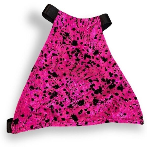 Dolls kill metallic Splatter Print Glitter Halter Top - Picture 6 of 6